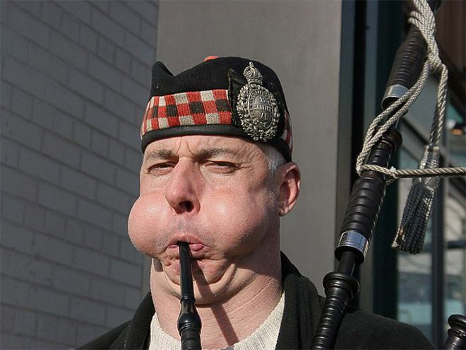 Image result for guy playing bagpipes