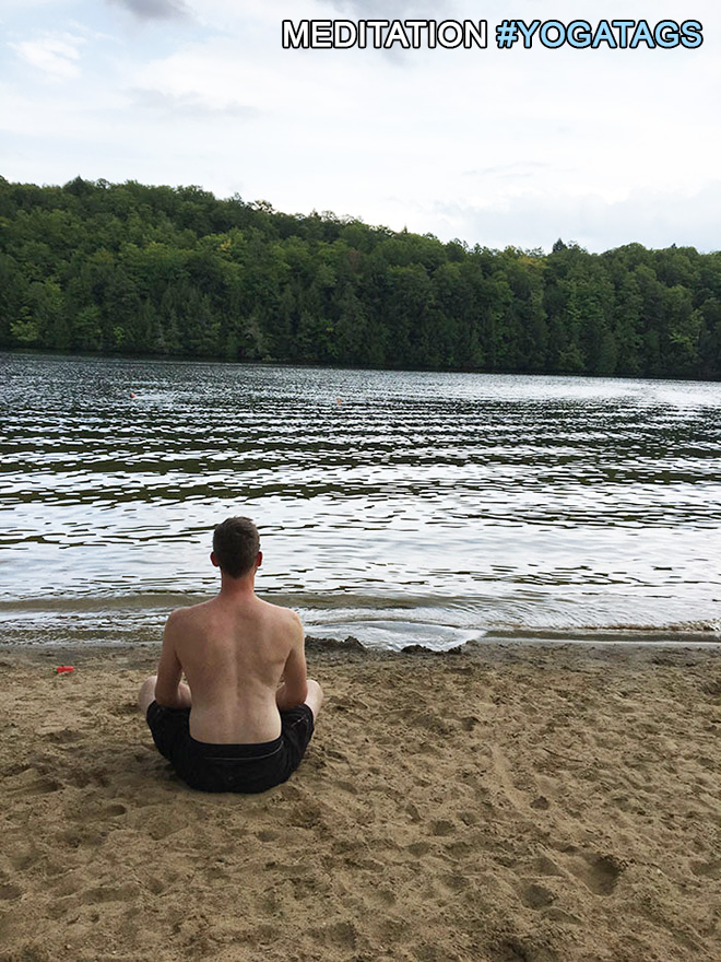 Meditation with yoga tags.