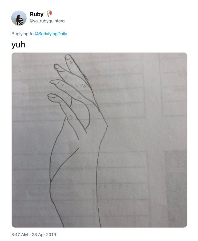 Funny failed attempt at drawing a hand.