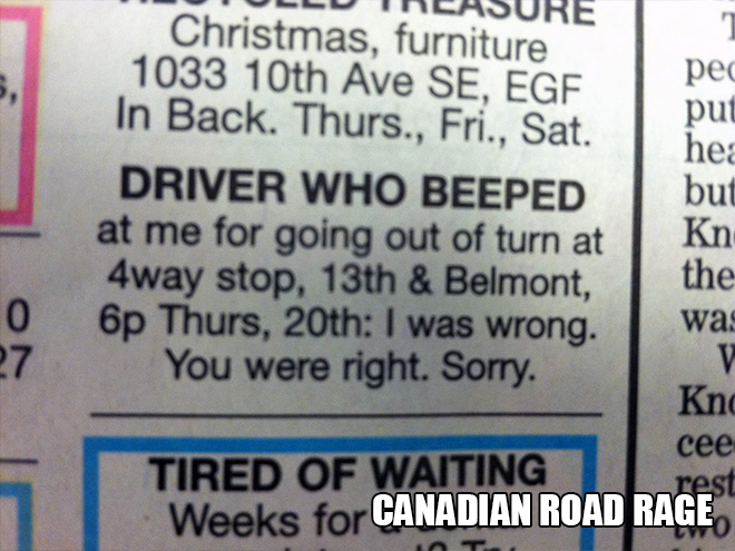 Only in Canada...