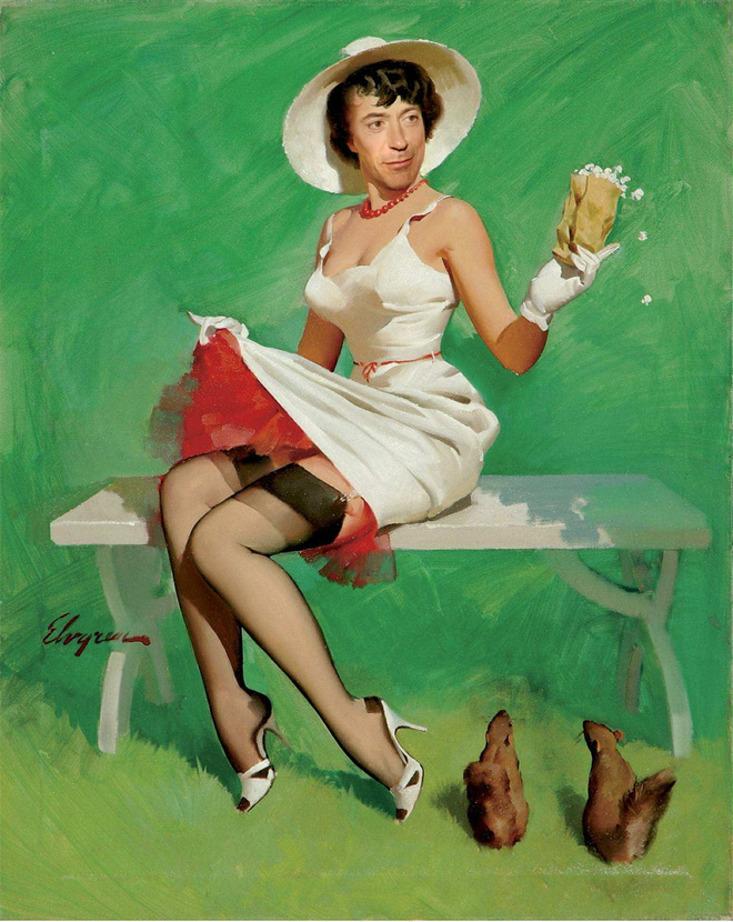 Robert Downey Jr. as a pinup girl.