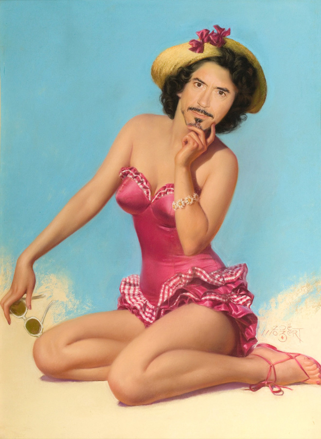 Robert Downey Jr. as a pinup girl.