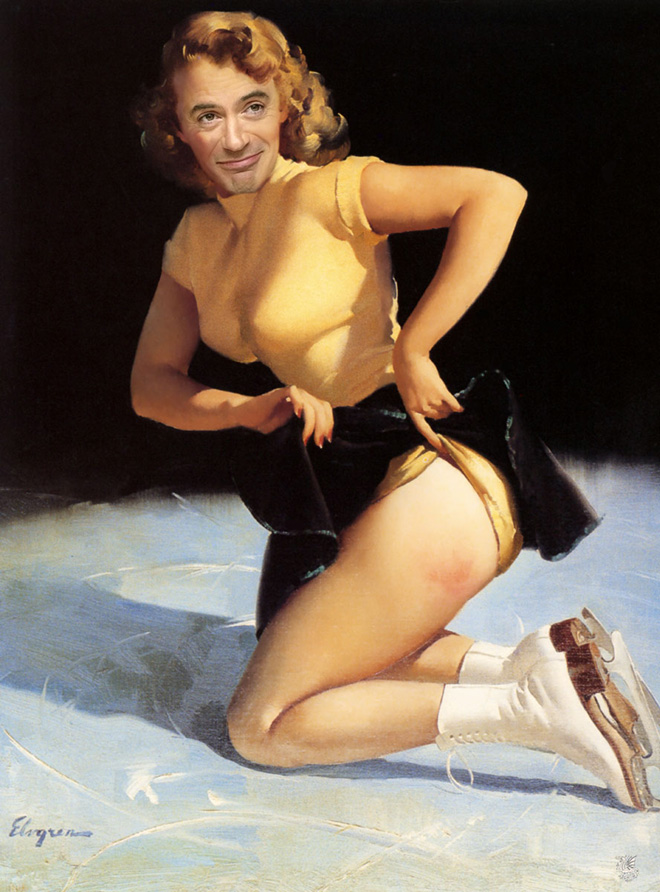 Robert Downey Jr. as a pinup girl.