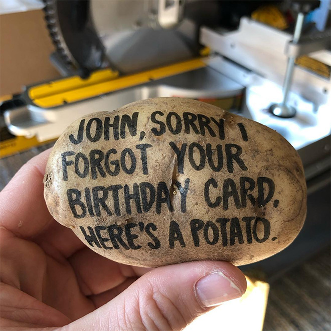 Message delivered by potato mail service.