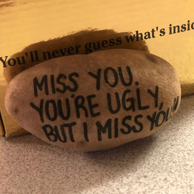 Message delivered by potato mail service.