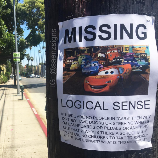 Clever poster by Jason C. Saenz posted in California.