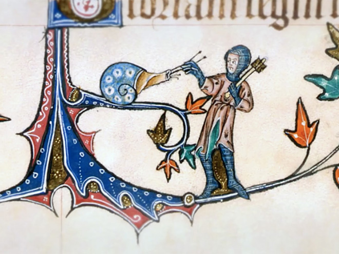 Medieval artist really loved drawing battles with snails. Why?
