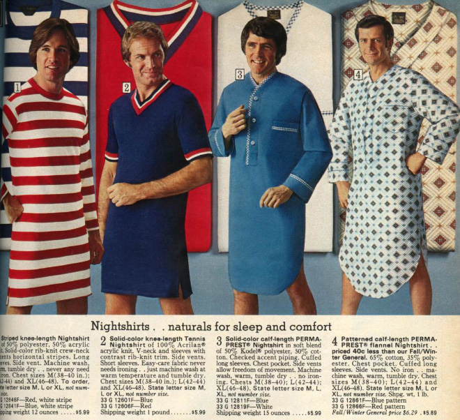 Awkward 1970s male fashion.