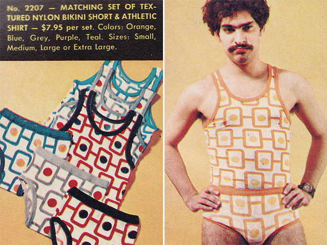 Awkward 1970s male fashion.