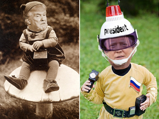 Trump photoshopped as a little kid.