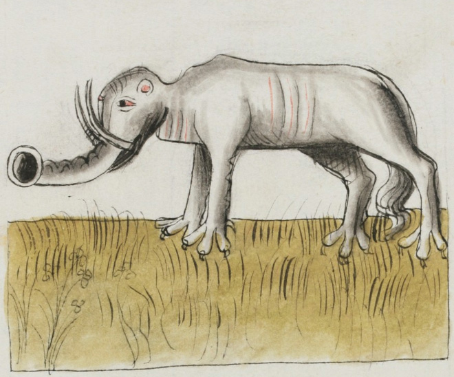 This is how medieval artists painted elephants.