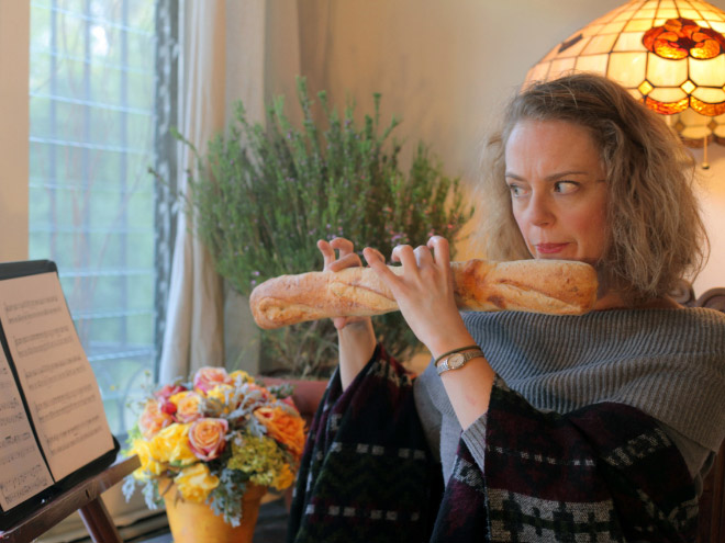 What to do if you have a baguette and are bored out of your mind? This.