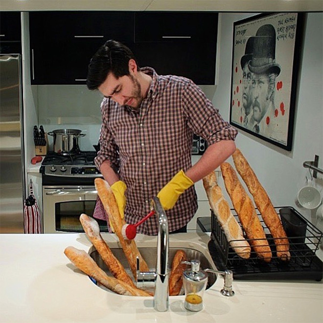 What to do if you have a baguette and are bored out of your mind? This.