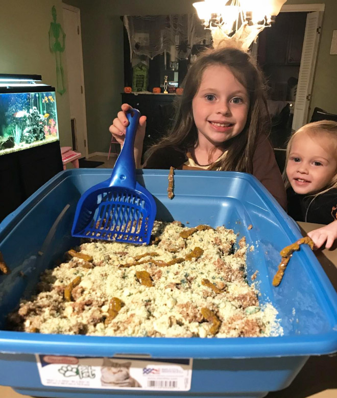 Kitty litter cake.