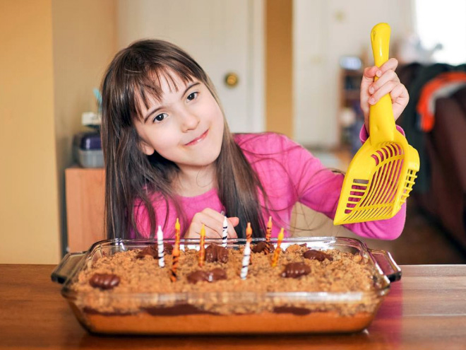 Kitty litter cake.