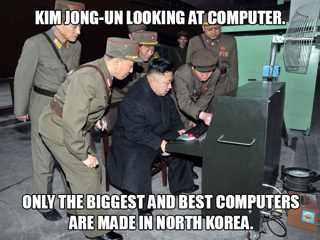 Kim Jong-un looking at things.