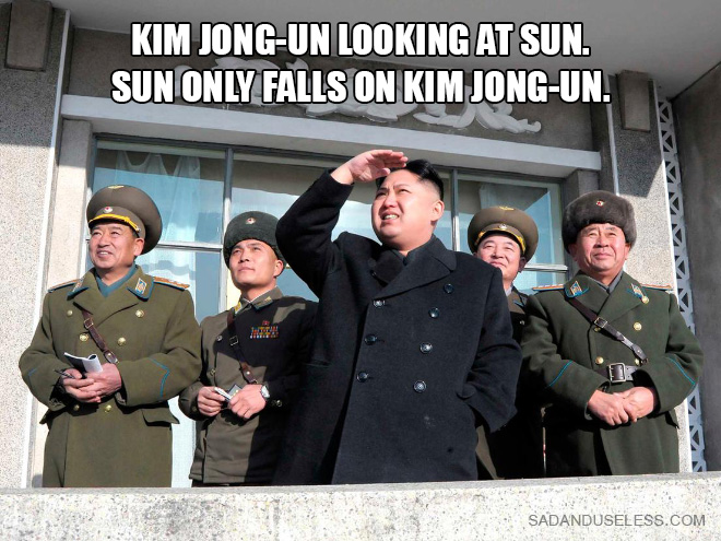 Kim Jong-un looking at things.