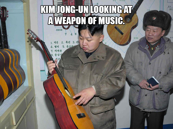 Kim Jong-un looking at things.