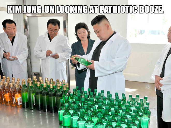 Kim Jong-un looking at things.