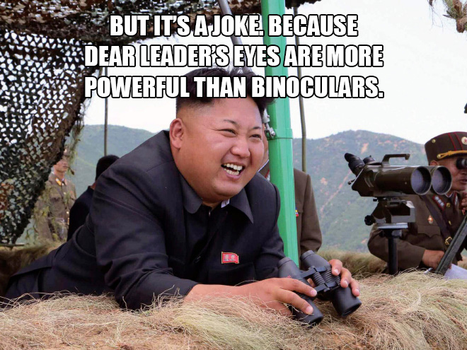 Kim Jong-un looking at things.