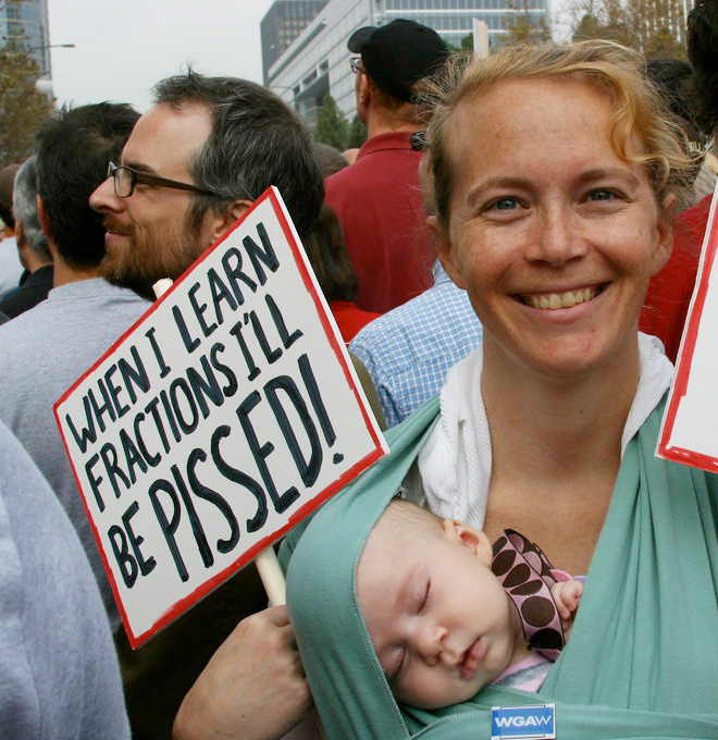 Kids make the best protest signs.