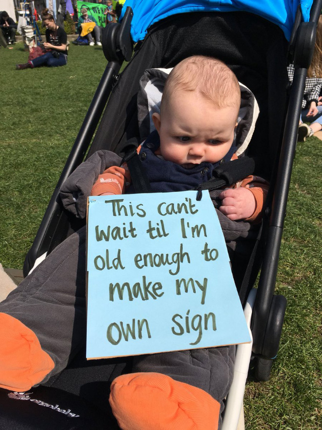 Kids make the best protest signs.