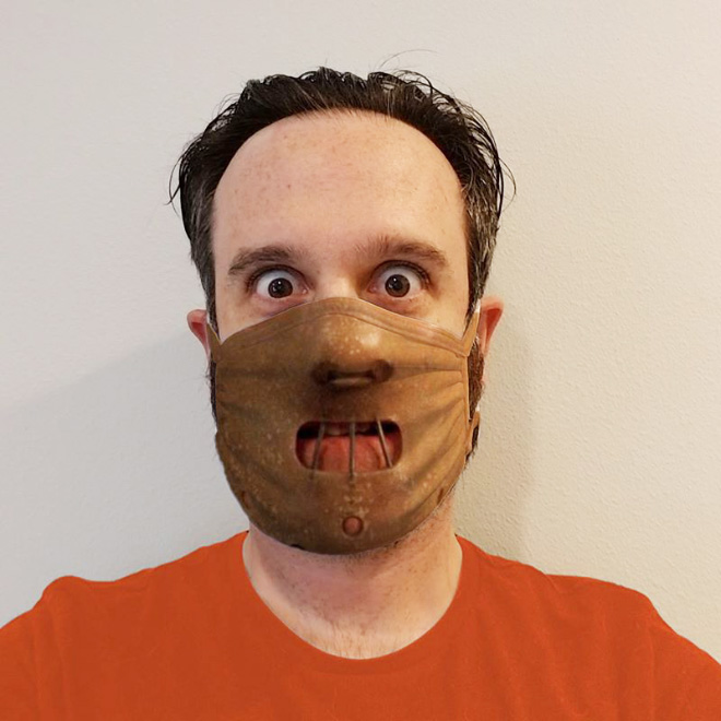 Funny realistic face mask.