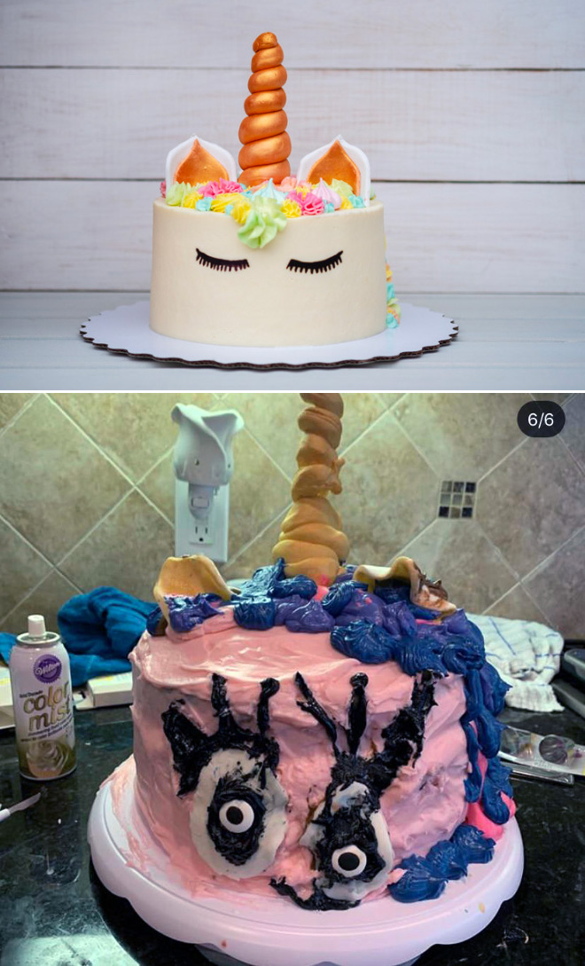 This Has To Be The Most Hilarious Unicorn Cake Fail - Mouths of Mums