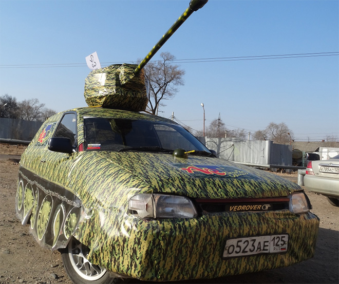 Russians love turning their cars into tanks.