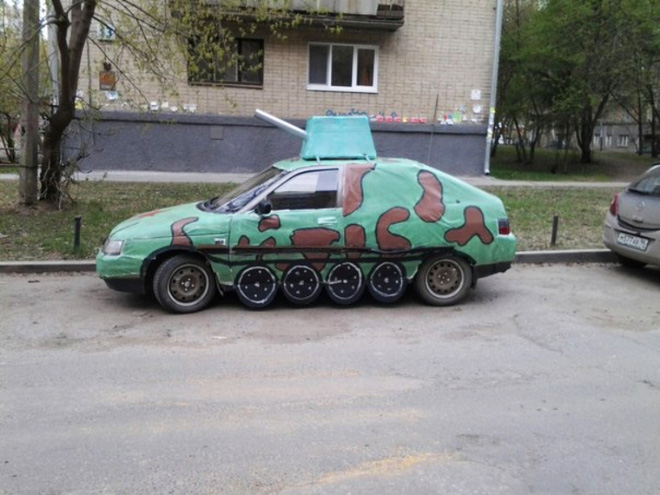 Russians love turning their cars into tanks.