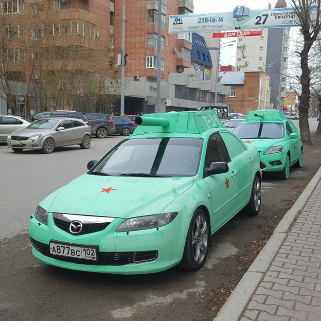 Russians love turning their cars into tanks.