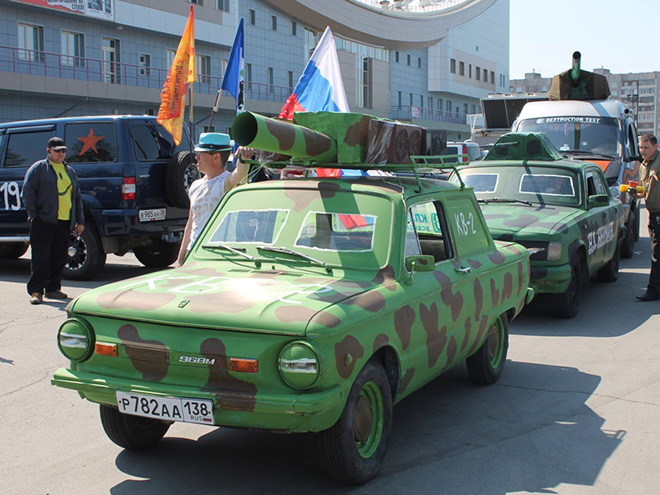 Russians love turning their cars into tanks.