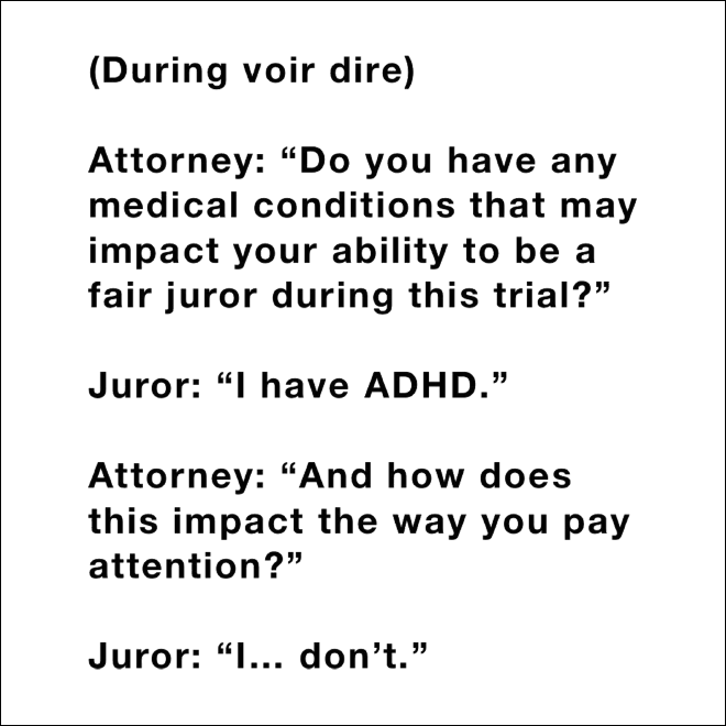 Overheard courthouse conversation.