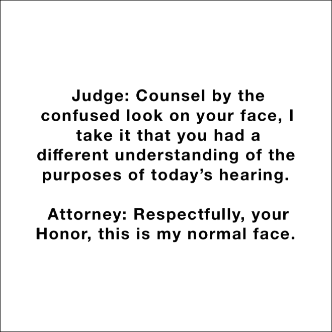 Overheard courthouse conversation.