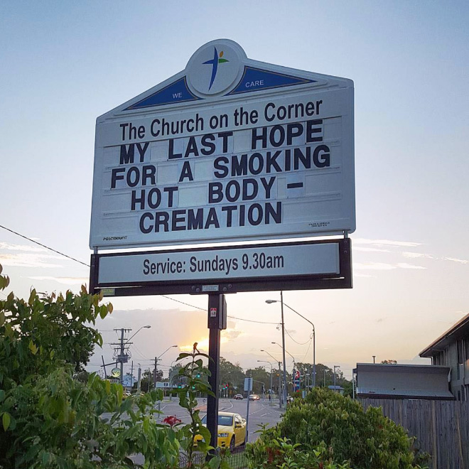 Brilliant funny church sign.