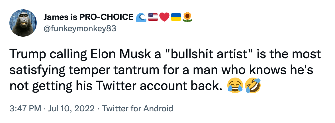 Trump calling Elon Musk a "bullshit artist" is the most satisfying temper tantrum for a man who knows he's not getting his Twitter account back.