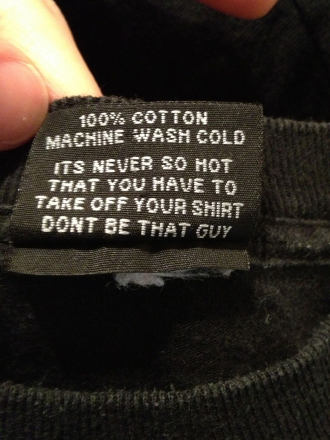 Funny clothing tag.