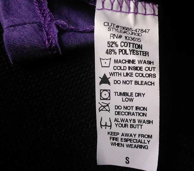 Funny clothing tag.