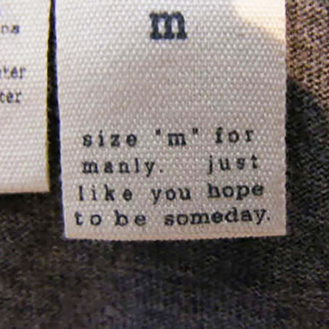 Funny clothing tag.