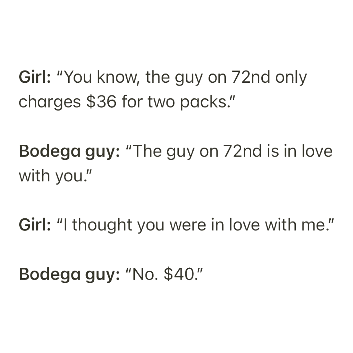 Funny overheard conversation.