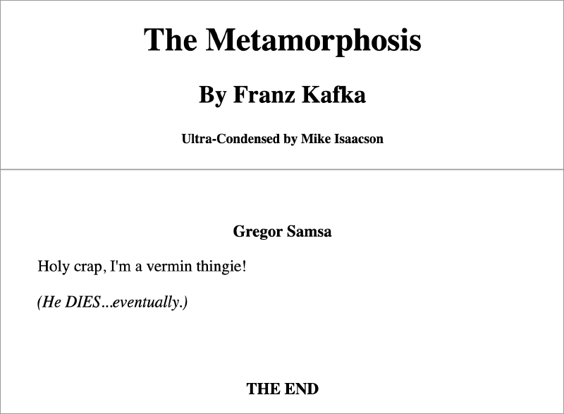 The Metamorphosis