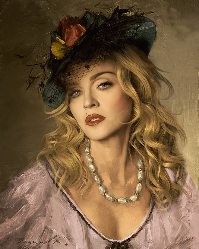 When celebrity turns into a classical painting...