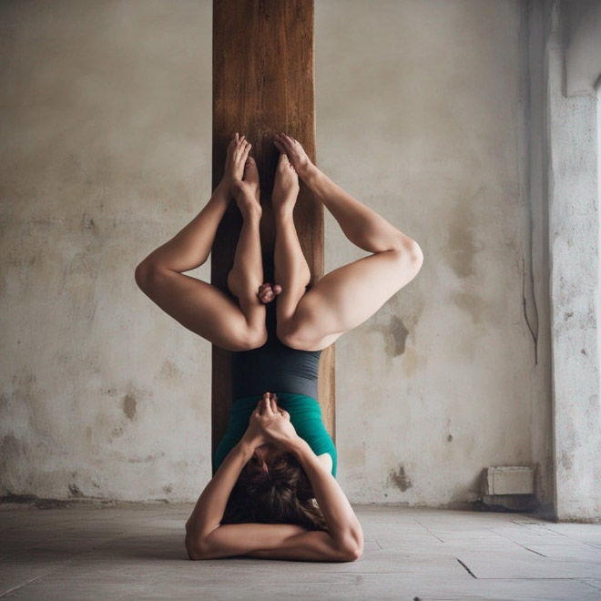 AI generated The Poetic Beauty of a Woman in Yoga Poses on the