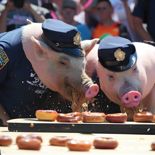 Police donut eating contest.