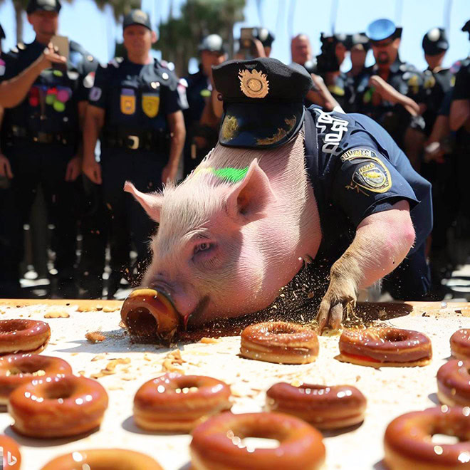 Police donut eating contest.