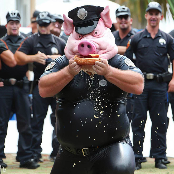 Police donut eating contest.