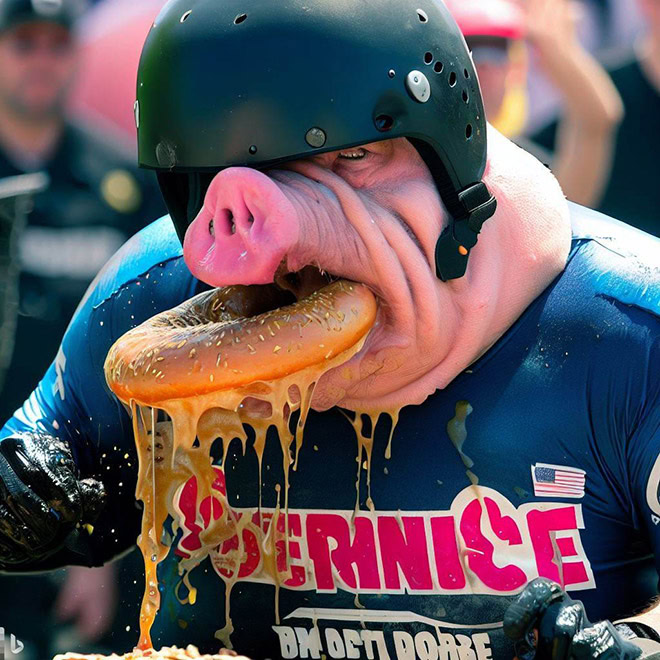 Police donut eating contest.