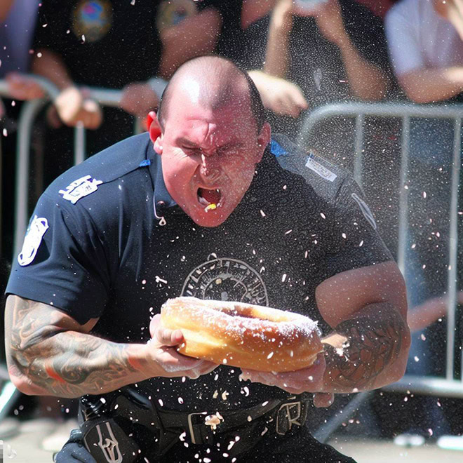 Police donut eating contest.