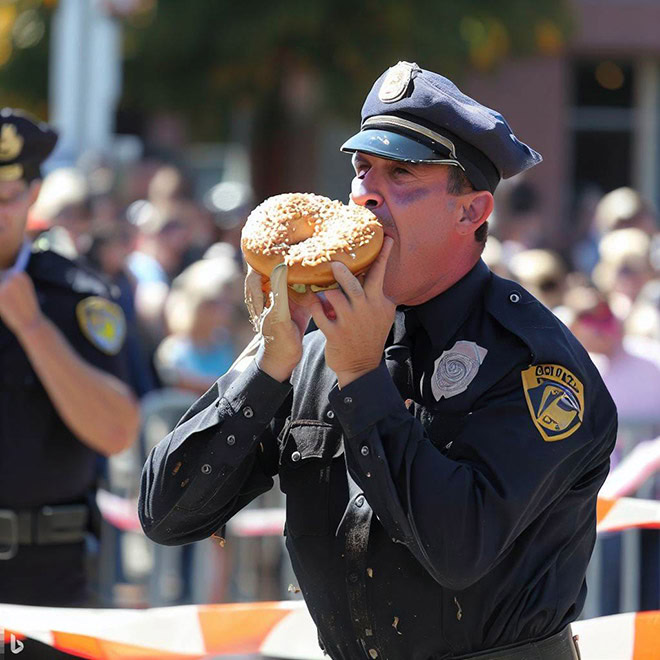 Police donut eating contest.