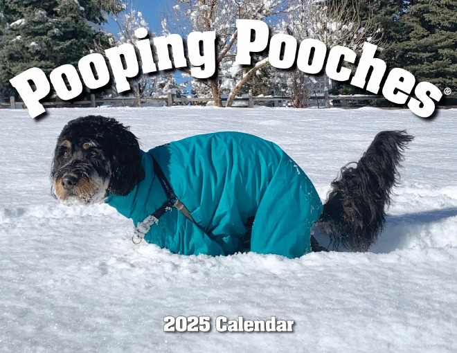 "Pooping Pooches" 2025 calendar.